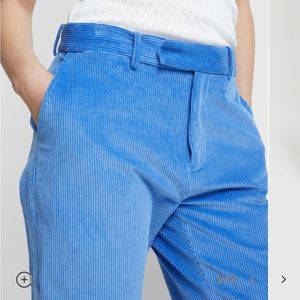 Maryam Nassir Zadeh Omar Ultramarime Blue Corduroy Trousers Size 28